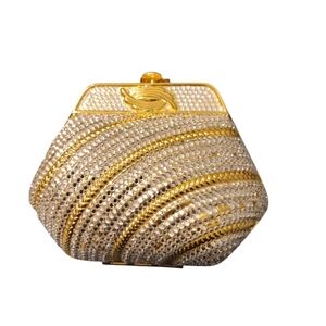 Vintage Gold Geometrical Clutch W/Rhinestones 🔥
